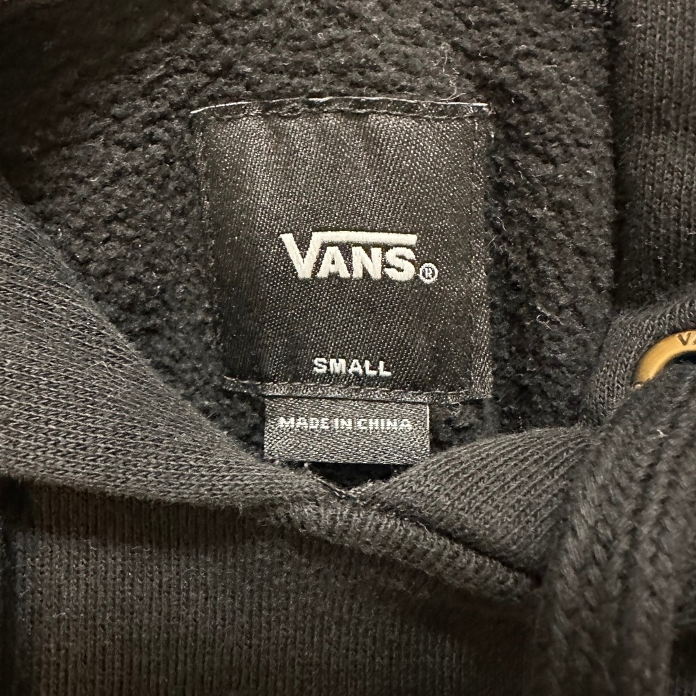 Vans Off The Wall Hoodie Mens Small Black Graphic‎ Pullover Sweatshirt - Picture 5 of 9